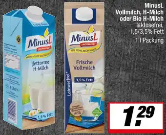 L. STROETMANN GROSSMARKT MinusL Vollmilch, H-Milch oder Bio H-Milch Angebot