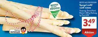 Aldi Süd BESTES AUS DER REGION Spargel weiß/ weiß-violett Angebot