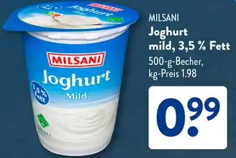 Aldi Süd MILSANI Joghurt mild, 3,5% Fett Angebot
