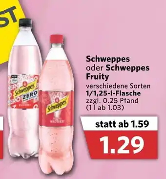 Combi Schweppes oder Schweppes Fruity 1/1,25L Angebot