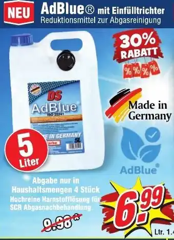 Wiglo Wunderland AdBlue mit Einfülltrichter 5L Angebot