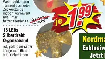 Wiglo Wunderland 15 LEDs Silberdraht Organzaband Angebot