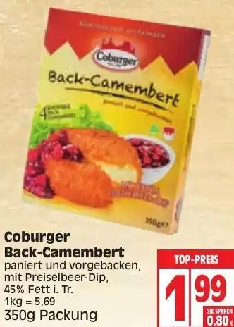 Edeka Coburger Back Camembert 350g Angebot