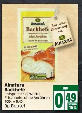 Edeka Alnatura Backfhefe 9g Beutel Angebot