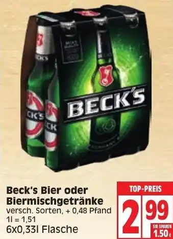 Edeka Beck's Bier oder Biermischgetränke Angebot