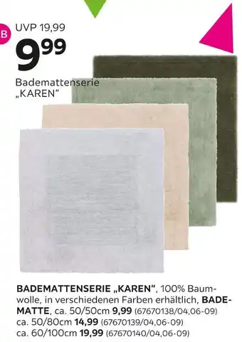 Mömax Bademattenserie „karen“ Angebot