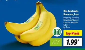 Lidl Bio bio-fairtrade-bananen, lose Angebot