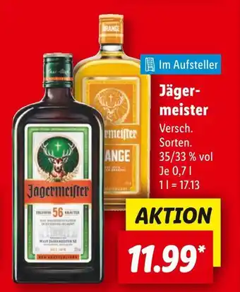 Lidl Jägermeister versch. sorten Angebot