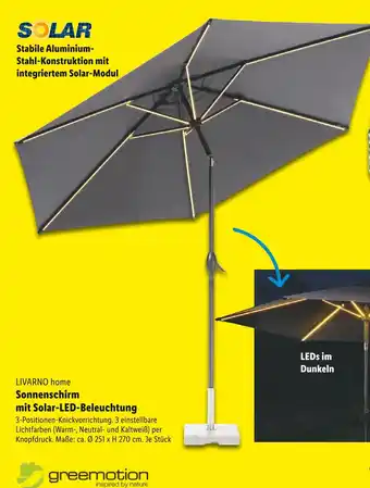 Lidl Solar sonnenschirm mit solar-led-beleuchtung Angebot