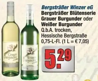 Profi Getränke Bergsträßer Winzer eG Bergsträßer Blütenserie Grauer Burgunder oder Weißer Burgunder Angebot