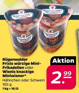 NETTO Rügenwalder Frixis würzige Mini- Frikadellen oder Wienis knackige Miniwiener Angebot