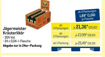 METRO Jägermeister kräuterlikör Angebot