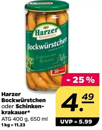 Netto Harzer Bockwürstchen oder Schinken- krakauer Angebot