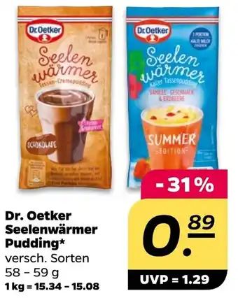 NETTO Dr.Oetker  Seelen warmer Pudding Angebot