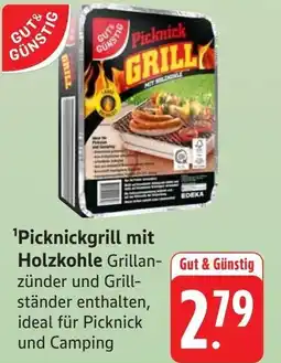Edeka GUT& GÜNSTIG Picknickgrill mit Holzkohle Angebot