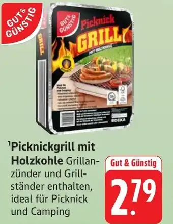Edeka GUT& GÜNSTIG Picknickgrill mit Holzkohle Angebot