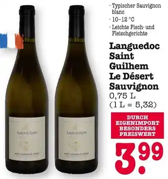 E-Center Languedoc Saint Guilhem Le Désert Sauvignon Angebot