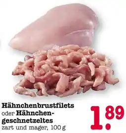 E-Center Hähnchenbrustfilets oder Hähnchengeschnetzeltes Angebot