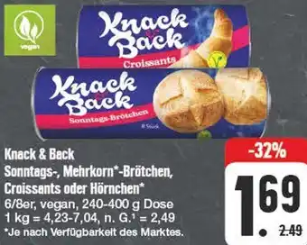 Edeka Knack Back Sonntags-, Mehrkorn -Brötchen, Croissants oder Hörnchen Angebot