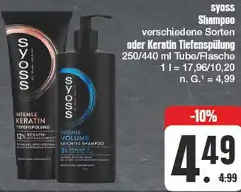 Edeka syoss Shampoo oder Keratin Tiefenspülung Angebot