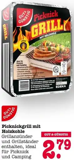 E-Center GUT & GÜNSTIG Picknickgrill mit Holzkohle Angebot