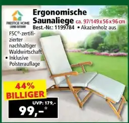 Norma Ergonomische Saunaliege Angebot