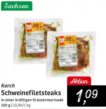 KONSUM Korch Schweinefiletsteaks Angebot