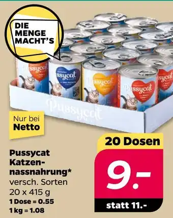 NETTO Pussycat katzennassnahrung Angebot