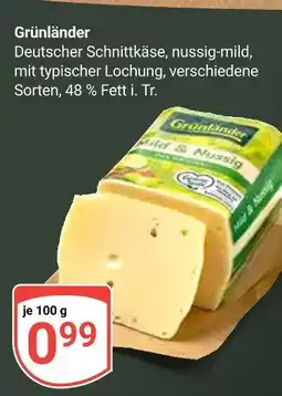 Globus Grünländer schnittkäse Angebot