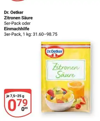 Globus Dr. oetker zitronen säure oder einmachhilfe Angebot