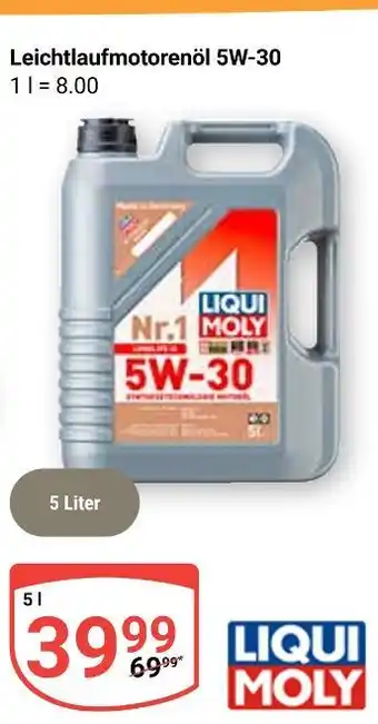 Globus Liqui moly leichtlaufmotorenöl 5w-30 Angebot