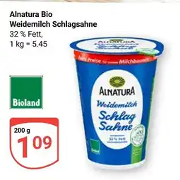 Globus Alnatura weidemilch schlagsahne Angebot