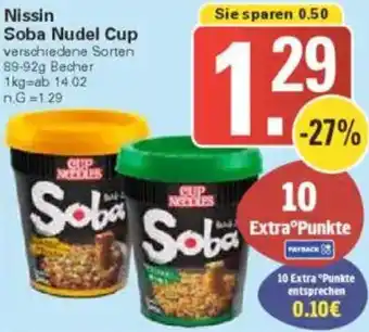 WEZ Nissin Soba Nudel Cup Angebot