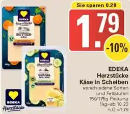 WEZ EDEKA Herzstücke Käse in Scheiben Angebot
