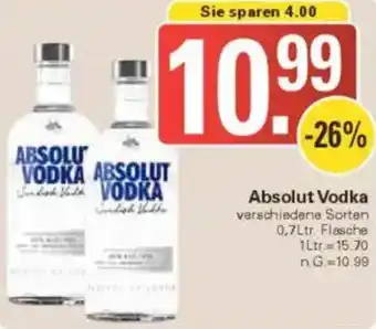 WEZ Absolut Vodka Angebot