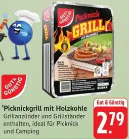 Schmidt's Märkte Gut & Günstig Picknickgrill mit Holzkohle Angebot