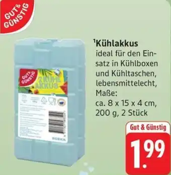 Schmidt's Märkte Gut & Günstig Kühlakkus Angebot