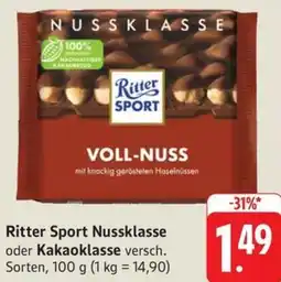 Schmidt's Märkte Ritter Sport Nussklasse oder Kakaoklasse Angebot