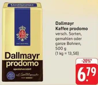 Schmidt's Märkte Dallmayr Kaffee prodomo Angebot