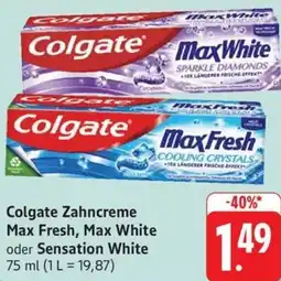 Schmidt's Märkte Colgate Zahncreme Max Fresh, Max White oder Sensation White Angebot
