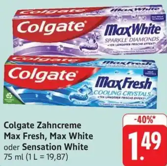 Schmidt's Märkte Colgate Zahncreme Max Fresh, Max White oder Sensation White Angebot