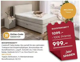 Möbel Buss Boxspringbett Angebot