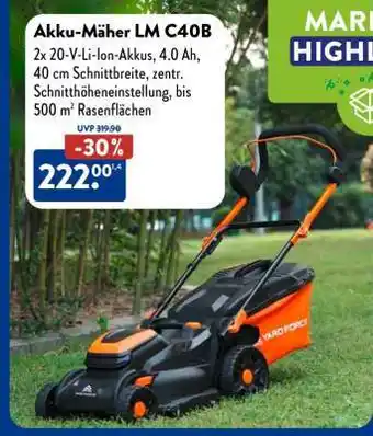 Aldi Süd Akku-Mäher LM C40B Angebot