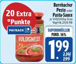 Edeka Bernbacher Pesto oder Pasta-Sauce Angebot
