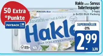 Edeka Hakle oder Servus Toilettenpapier Angebot