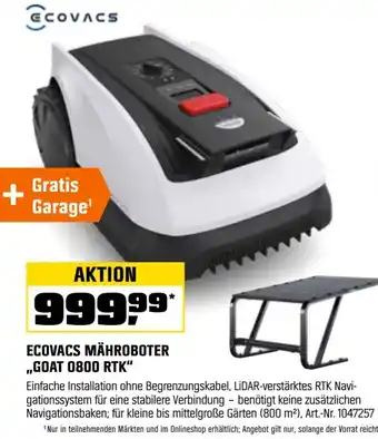 OBI Ecovacs mähroboter ,,goat 0800 rtk" Angebot