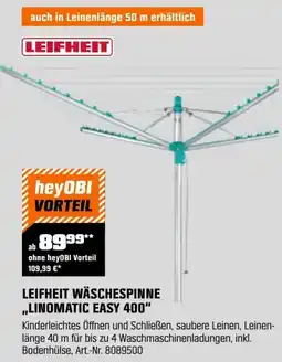 OBI Leifheit wäschespinne ,,linomatic easy 400" Angebot