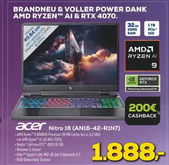 Euronics Acer nitro 16 (an16-42-r1n7) Angebot