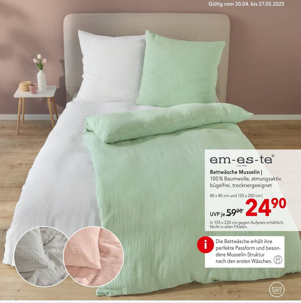 Em-es-te bettwäsche musselin Angebot bei Matratzen Concord