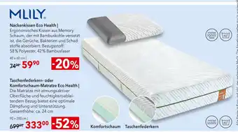 Matratzen Concord Mlily nackenkissen eco health oder taschenfederkern- oder komfortschaum-matratze eco health Angebot